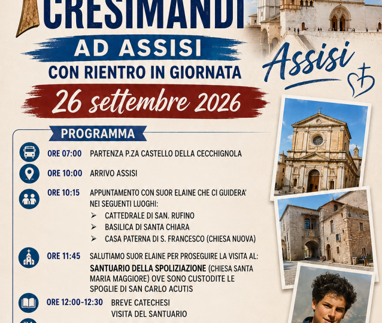 Pellegrinaggio dei cresimandi ad Assisi